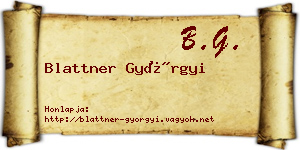 Blattner Györgyi névjegykártya